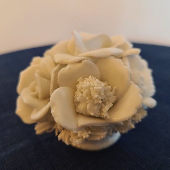 Vintage Japanese Ardalt Verithin Floral Arrangement Porcelain Flower Basket - Picture 9 of 15